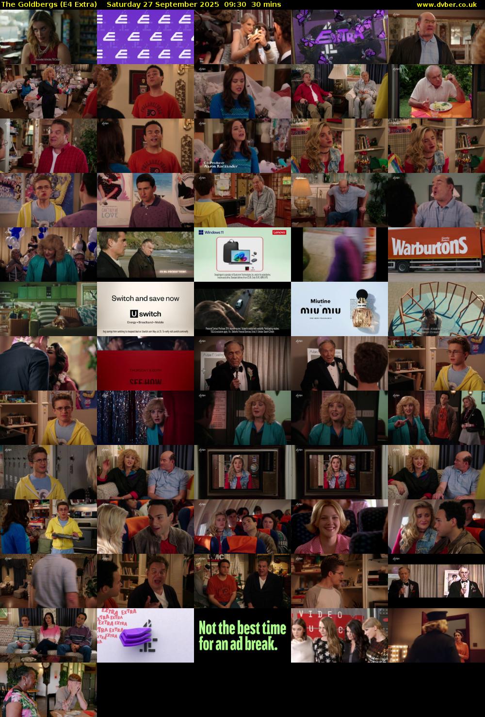 The Goldbergs (E4 Extra) Saturday 27 September 2025 09:30 - 10:00