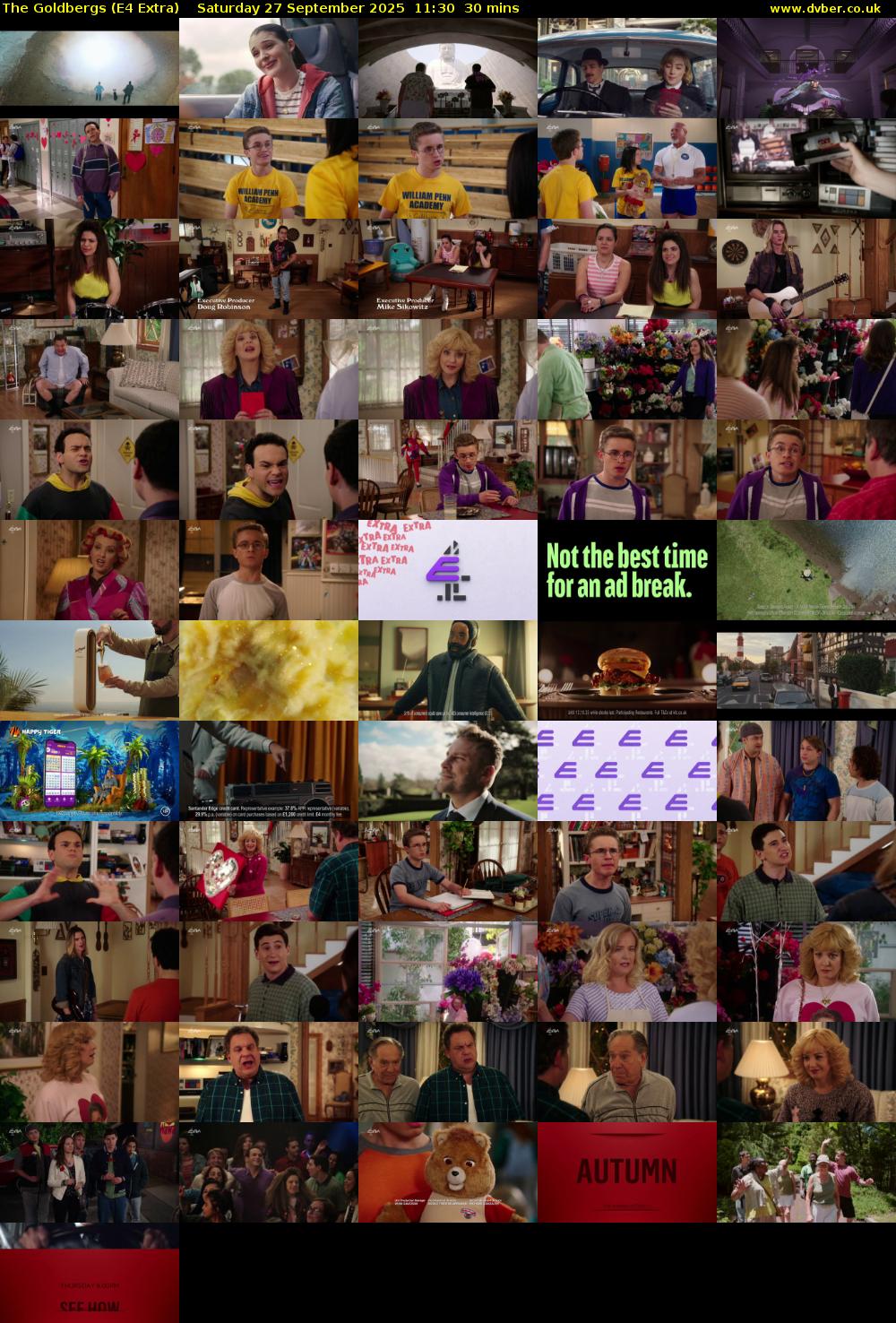 The Goldbergs (E4 Extra) Saturday 27 September 2025 11:30 - 12:00