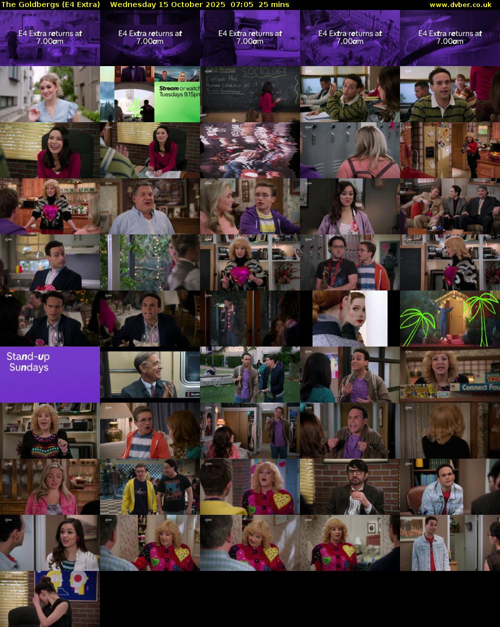The Goldbergs (E4 Extra) Wednesday 15 October 2025 07:05 - 07:30