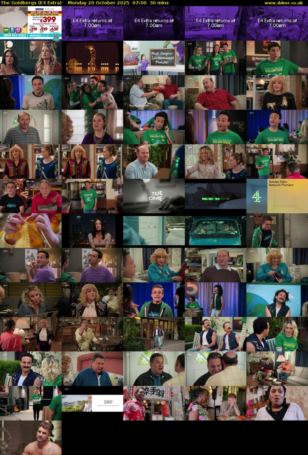 The Goldbergs (E4 Extra) Monday 20 October 2025 07:00 - 07:30