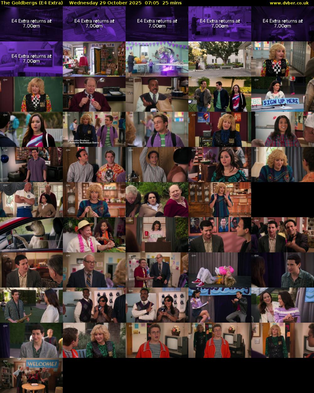 The Goldbergs (E4 Extra) Wednesday 29 October 2025 07:05 - 07:30