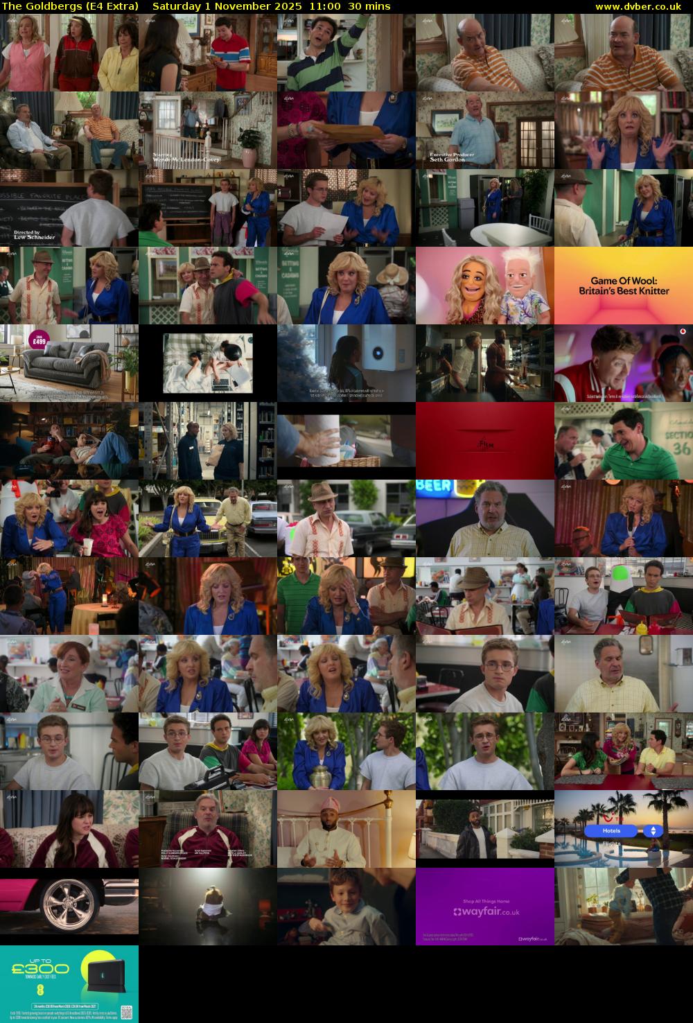 The Goldbergs (E4 Extra) Saturday 1 November 2025 11:00 - 11:30
