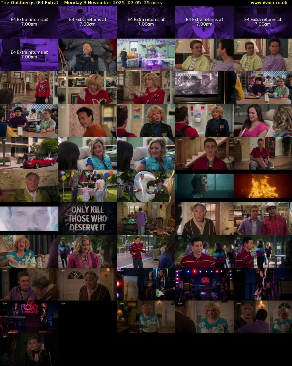 The Goldbergs (E4 Extra) Monday 3 November 2025 07:05 - 07:30