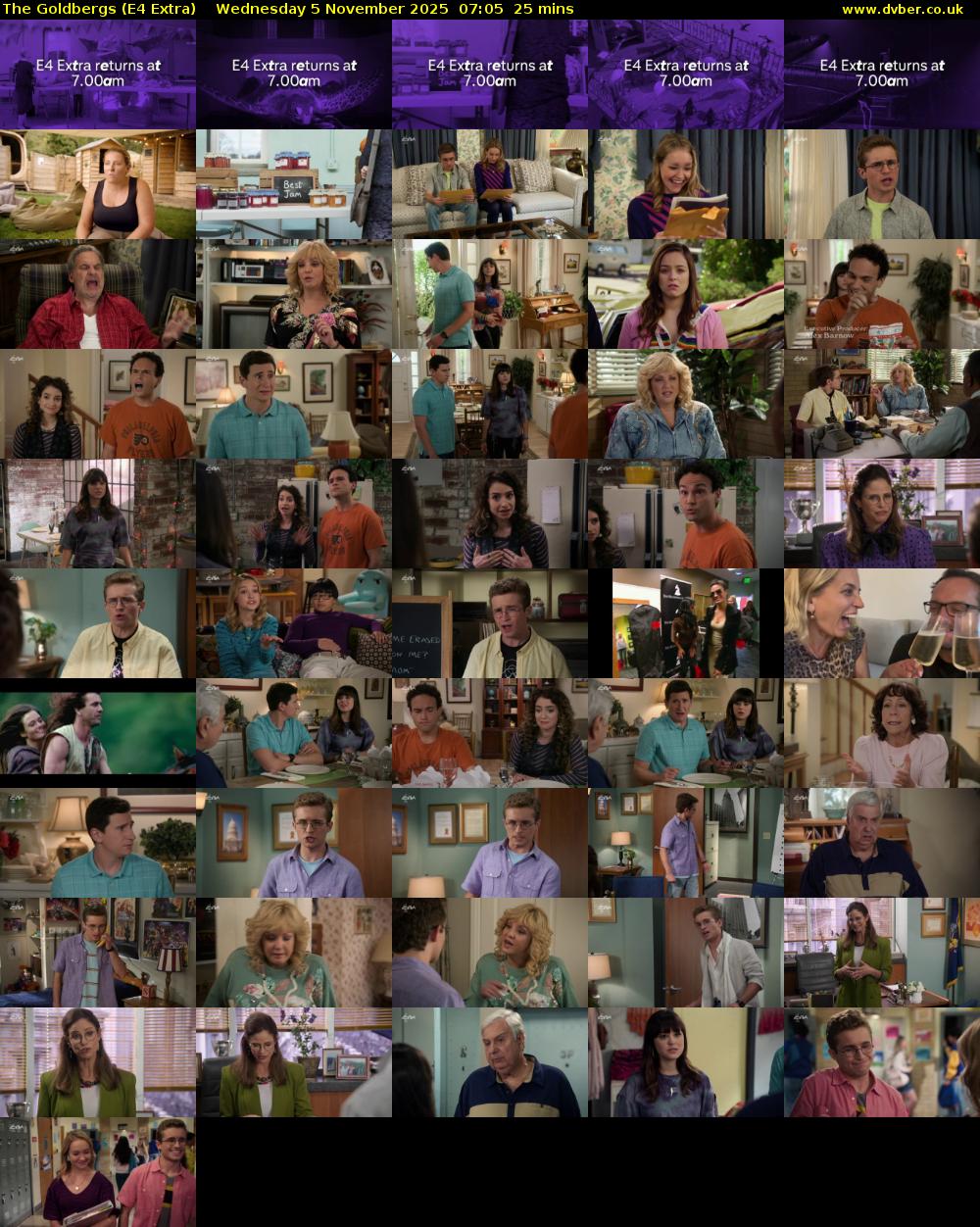 The Goldbergs (E4 Extra) Wednesday 5 November 2025 07:05 - 07:30