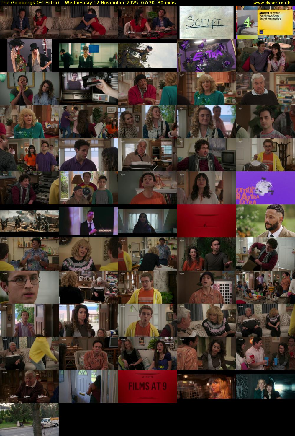 The Goldbergs (E4 Extra) Wednesday 12 November 2025 07:30 - 08:00
