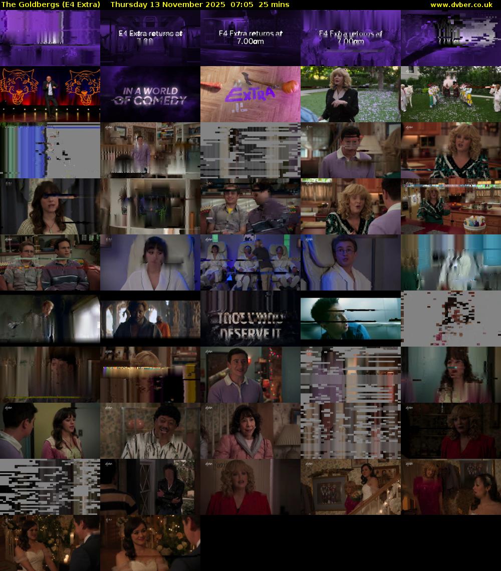 The Goldbergs (E4 Extra) Thursday 13 November 2025 07:05 - 07:30
