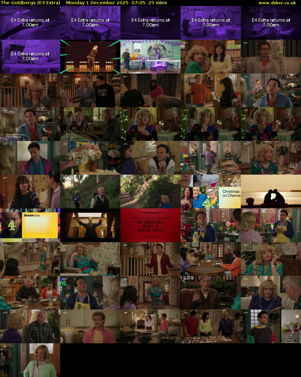 The Goldbergs (E4 Extra) Monday 1 December 2025 07:05 - 07:30