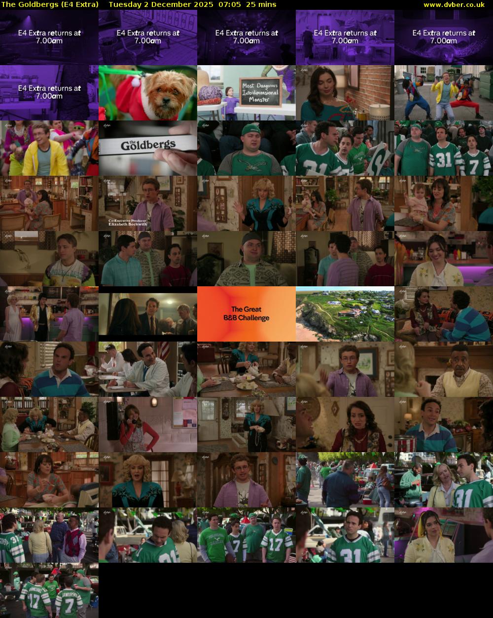 The Goldbergs (E4 Extra) Tuesday 2 December 2025 07:05 - 07:30