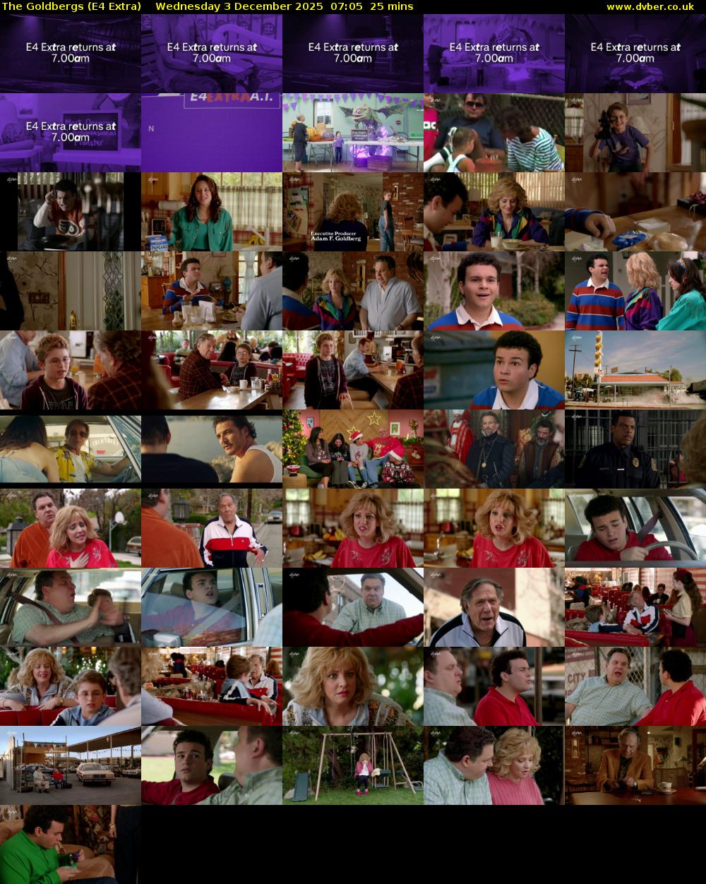 The Goldbergs (E4 Extra) Wednesday 3 December 2025 07:05 - 07:30