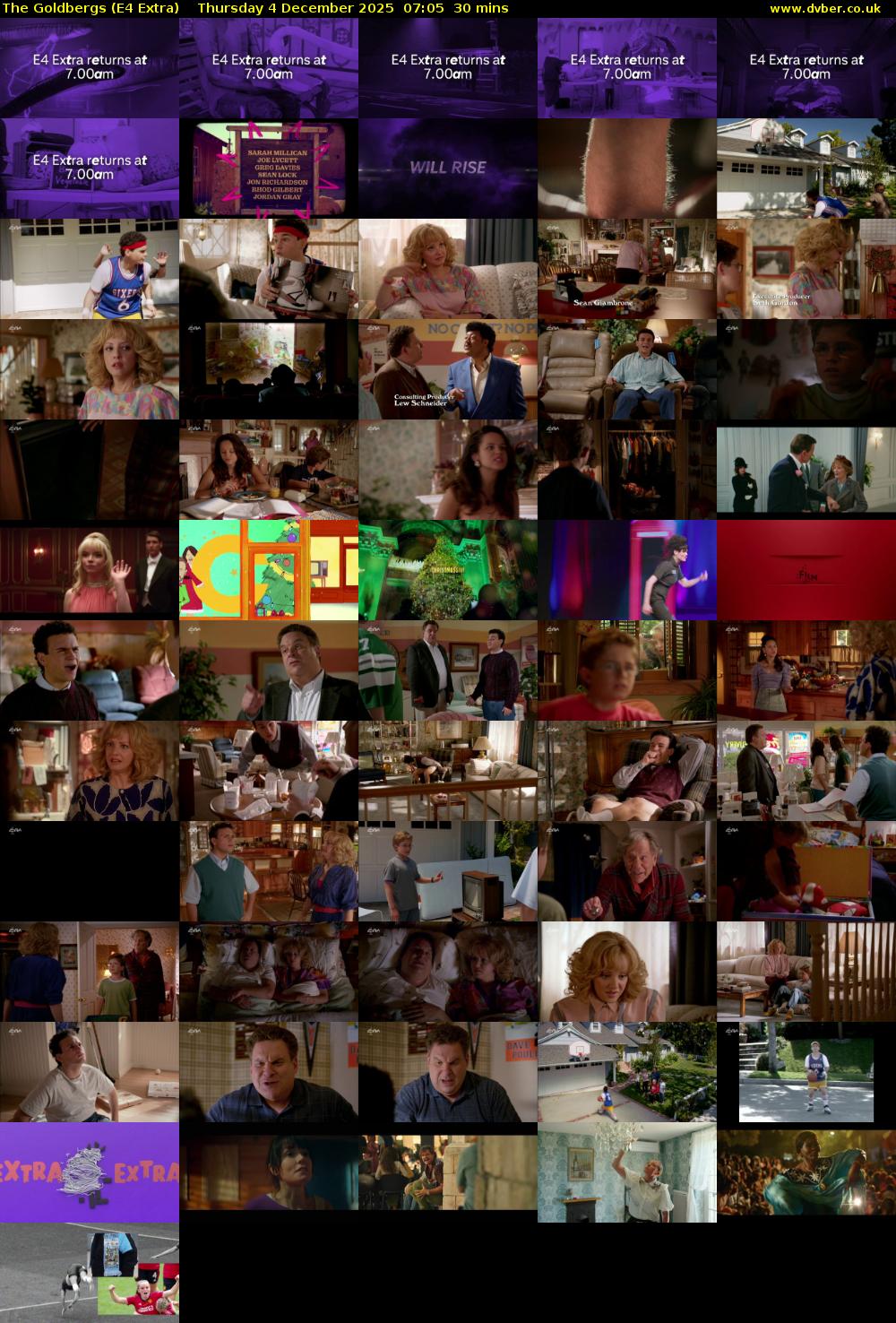 The Goldbergs (E4 Extra) Thursday 4 December 2025 07:05 - 07:35