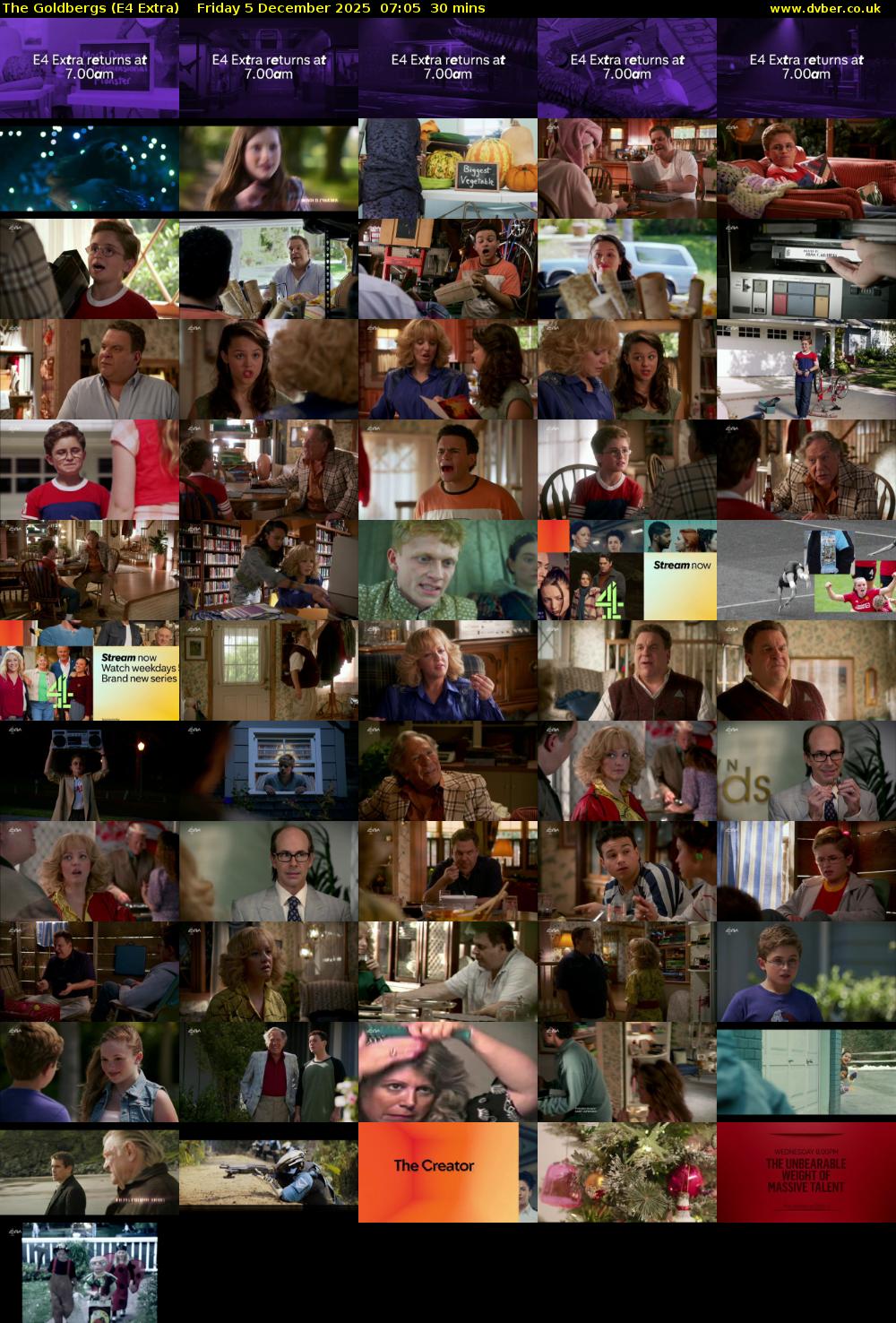 The Goldbergs (E4 Extra) Friday 5 December 2025 07:05 - 07:35