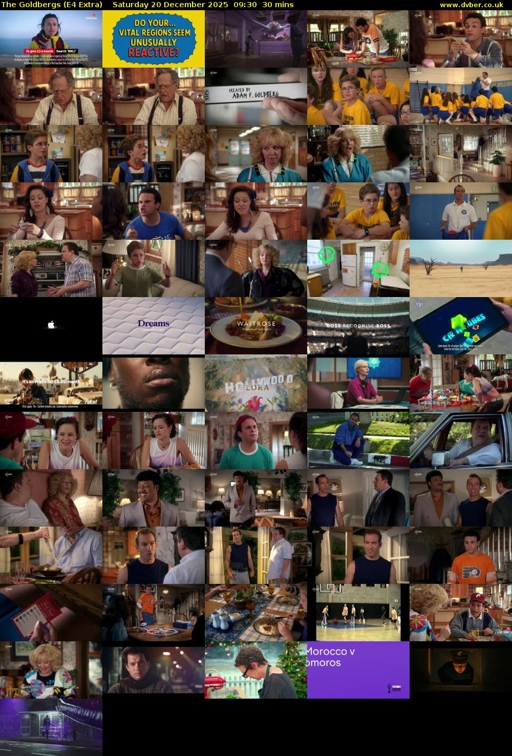 The Goldbergs (E4 Extra) Saturday 20 December 2025 09:30 - 10:00