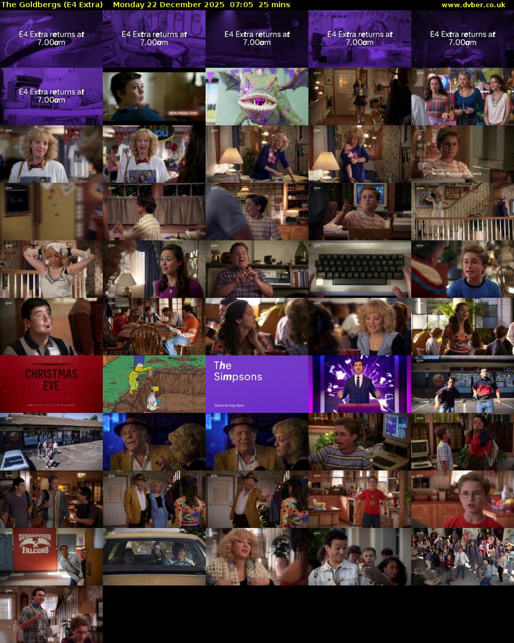 The Goldbergs (E4 Extra) Monday 22 December 2025 07:05 - 07:30