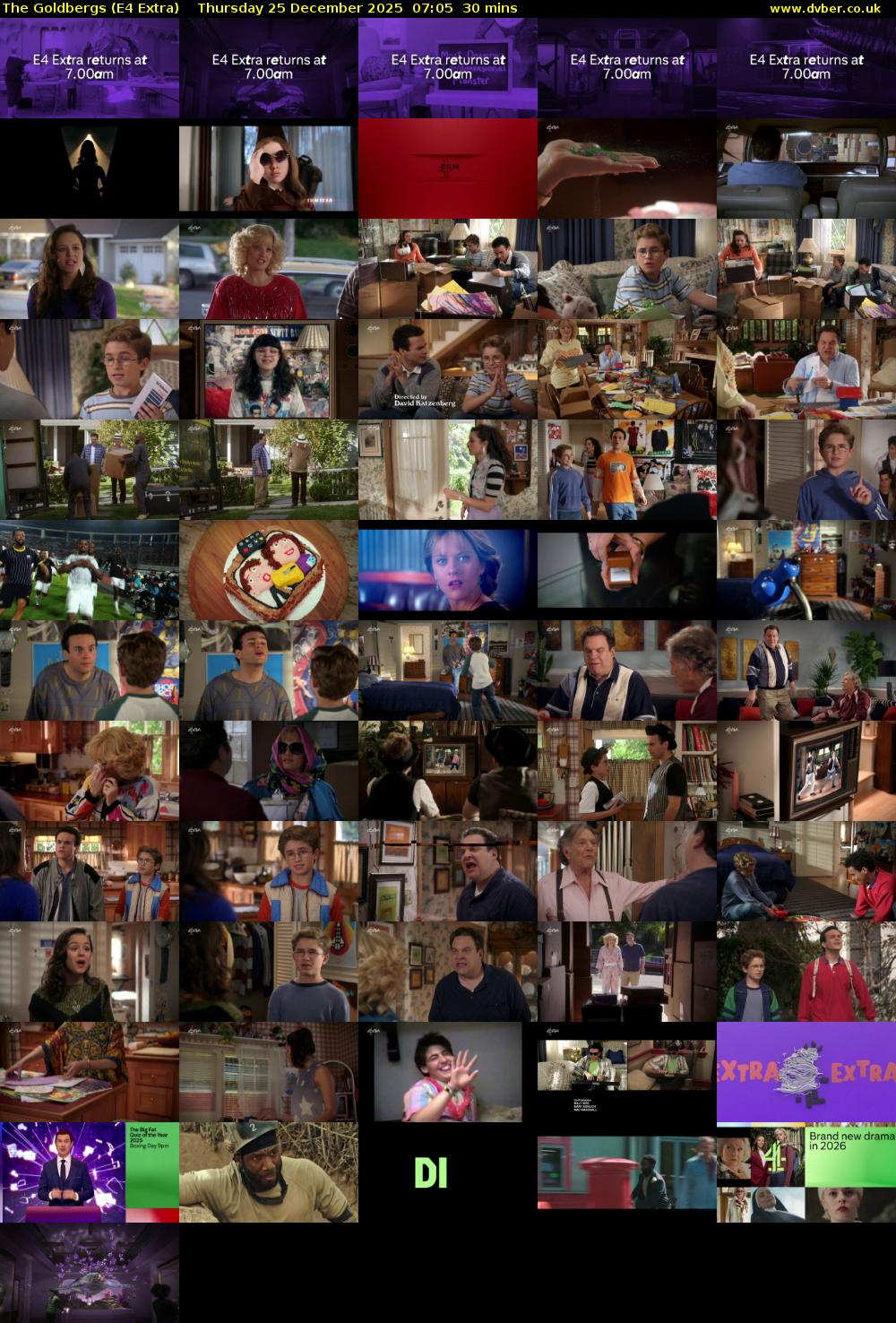 The Goldbergs (E4 Extra) Thursday 25 December 2025 07:05 - 07:35
