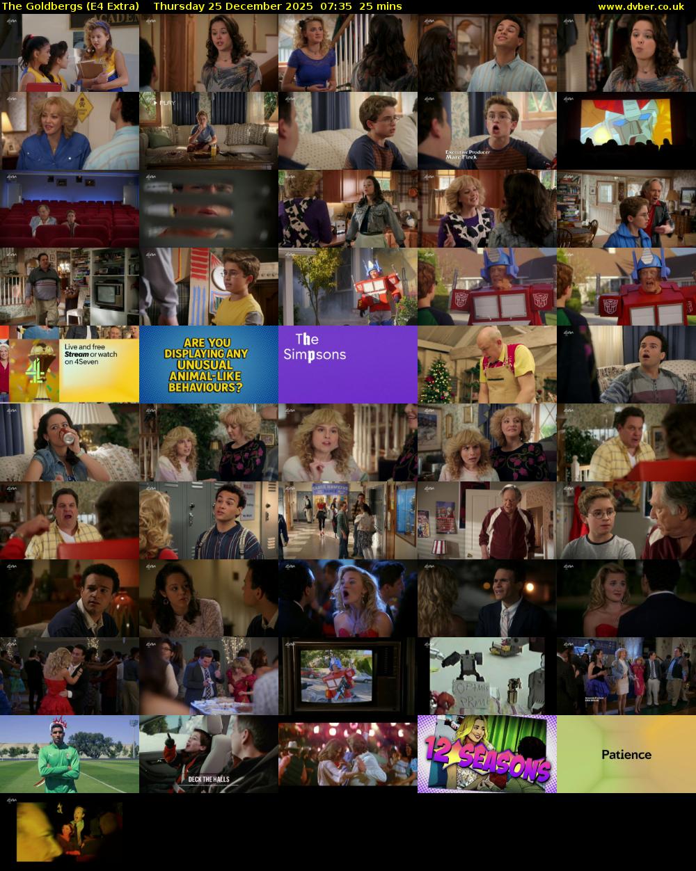The Goldbergs (E4 Extra) Thursday 25 December 2025 07:35 - 08:00