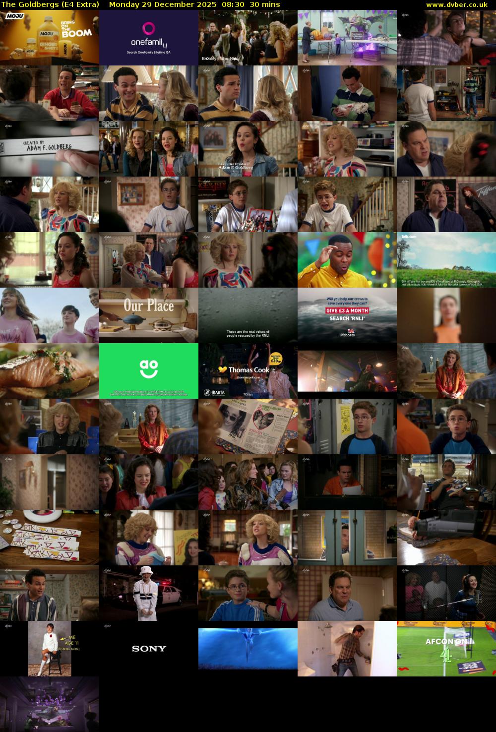 The Goldbergs (E4 Extra) Monday 29 December 2025 08:30 - 09:00