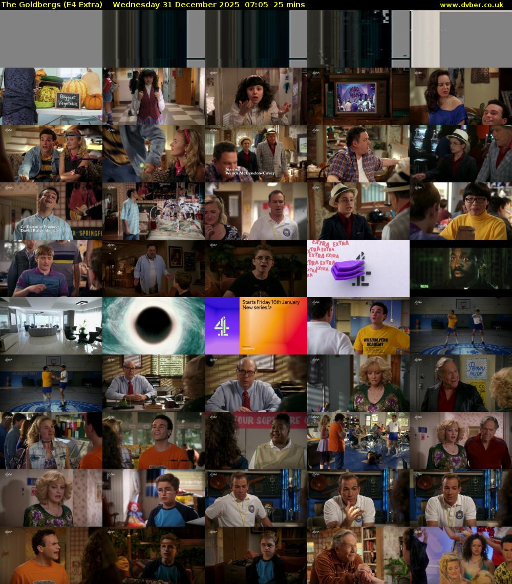 The Goldbergs (E4 Extra) Wednesday 31 December 2025 07:05 - 07:30