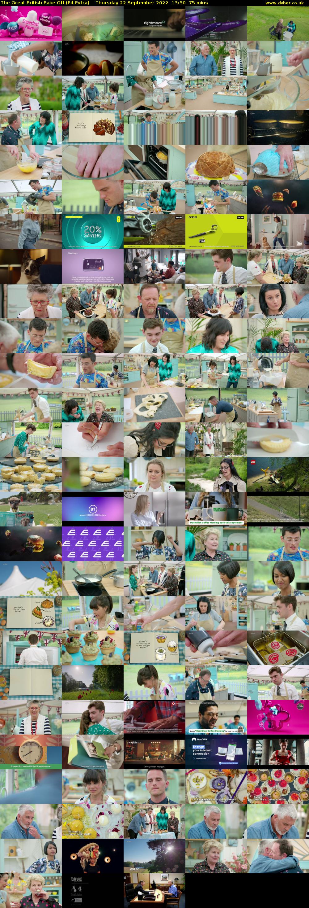 The Great British Bake Off (E4 Extra) Thursday 22 September 2022 13:50 - 15:05