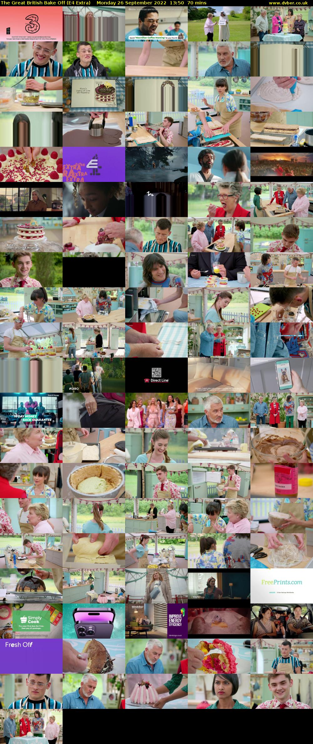 The Great British Bake Off (E4 Extra) Monday 26 September 2022 13:50 - 15:00