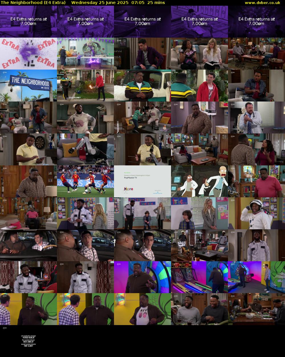 The Neighborhood (E4 Extra) Wednesday 25 June 2025 07:05 - 07:30