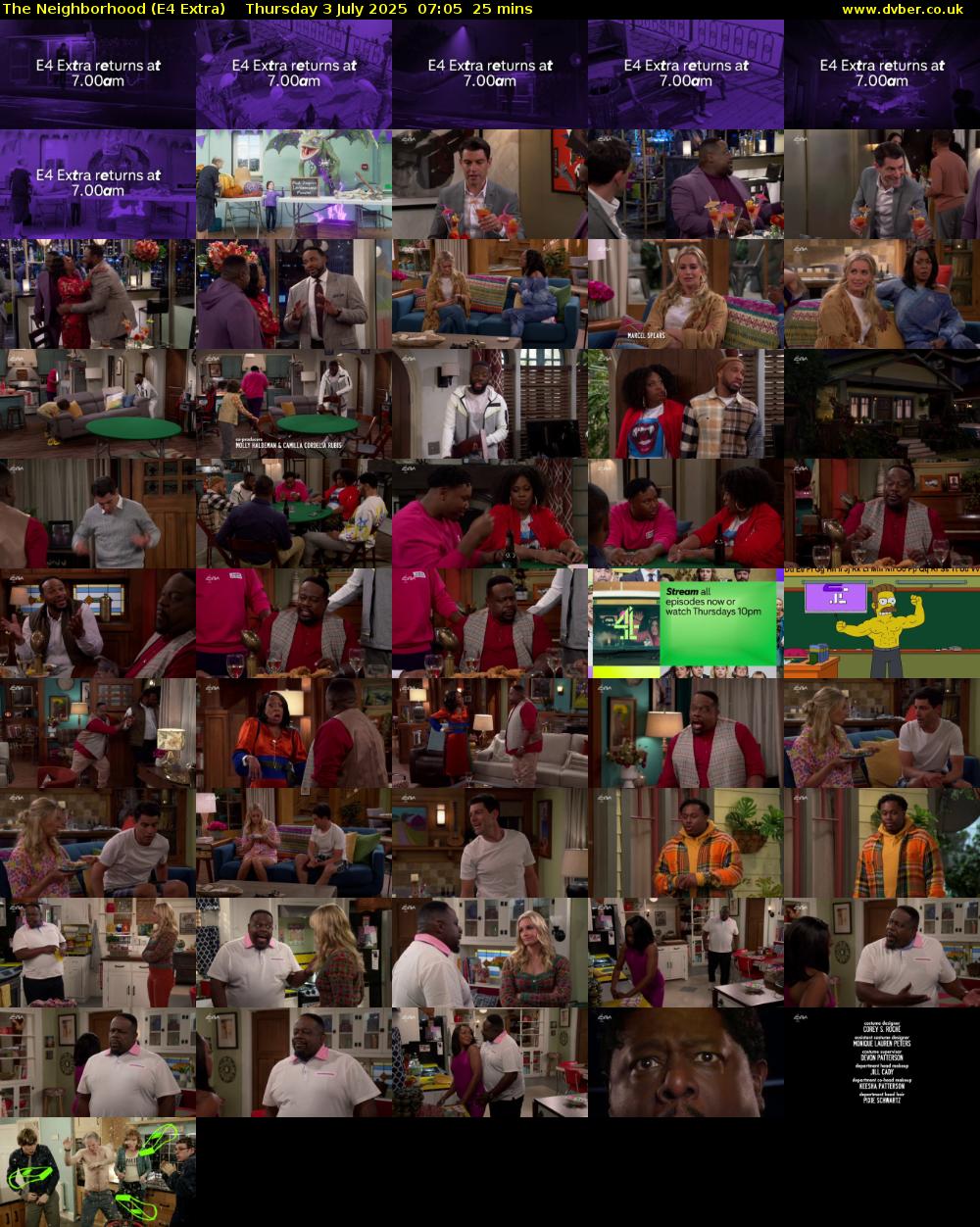 The Neighborhood (E4 Extra) Thursday 3 July 2025 07:05 - 07:30