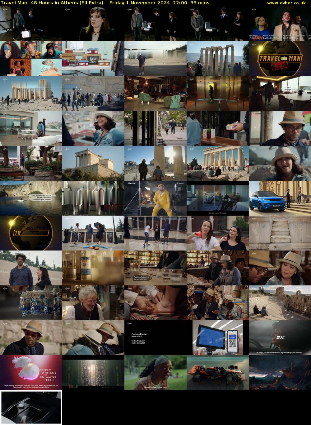 Travel Man: 48 Hours in Athens (E4 Extra) Friday 1 November 2024 22:00 - 22:35