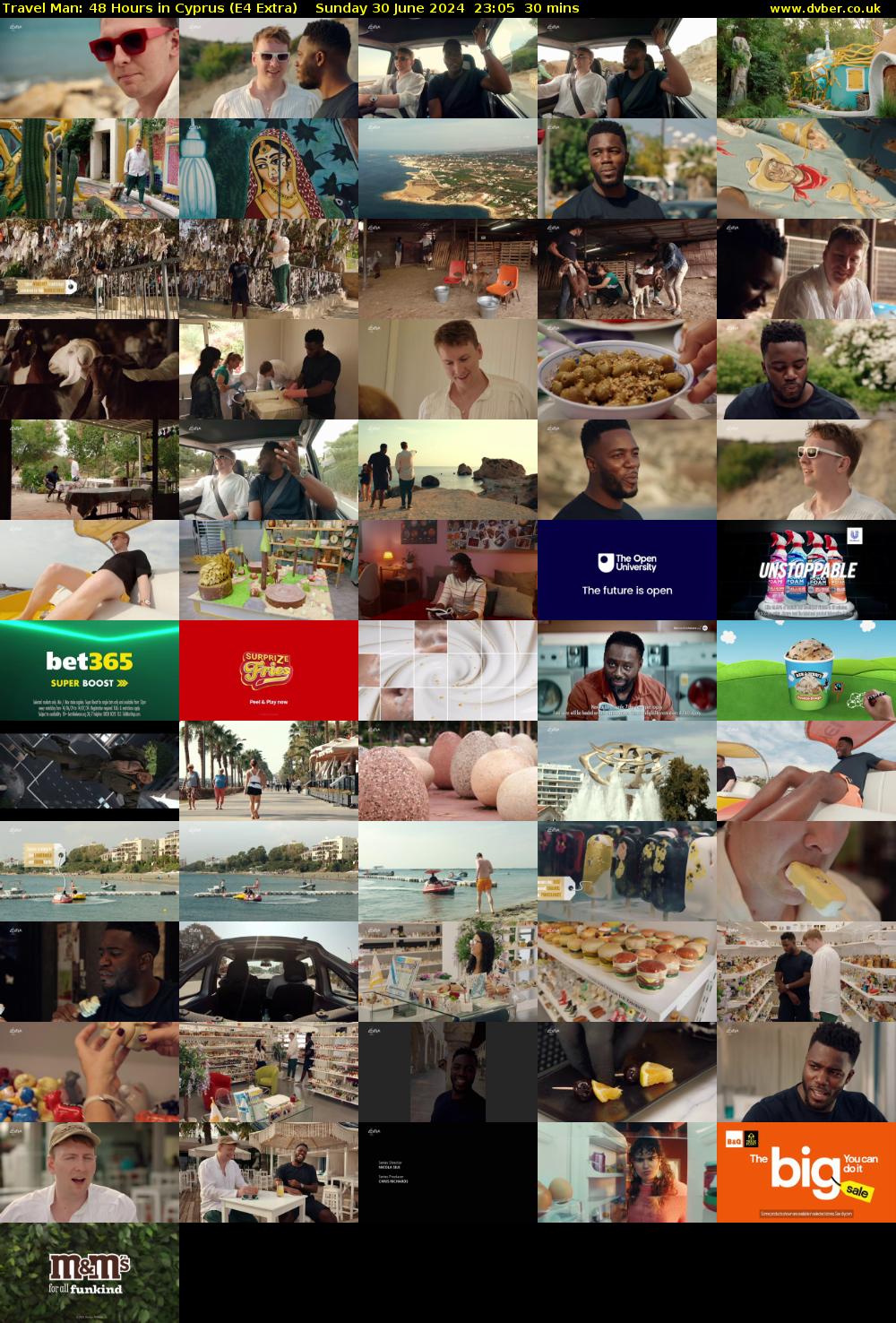 Travel Man: 48 Hours in Cyprus (E4 Extra) Sunday 30 June 2024 23:05 - 23:35