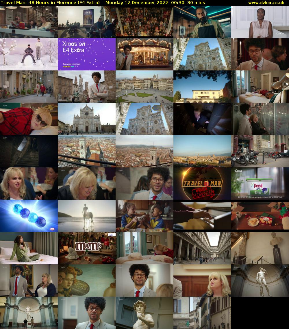 Travel Man: 48 Hours in Florence (E4 Extra) Monday 12 December 2022 00:30 - 01:00