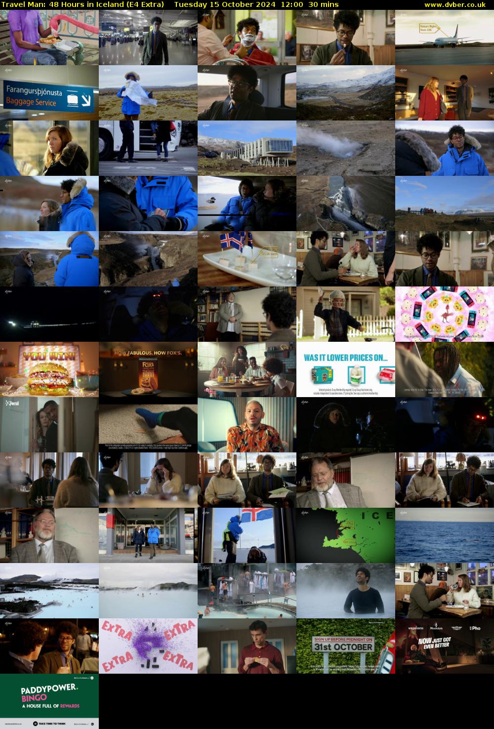 Travel Man: 48 Hours in Iceland (E4 Extra) Tuesday 15 October 2024 12:00 - 12:30