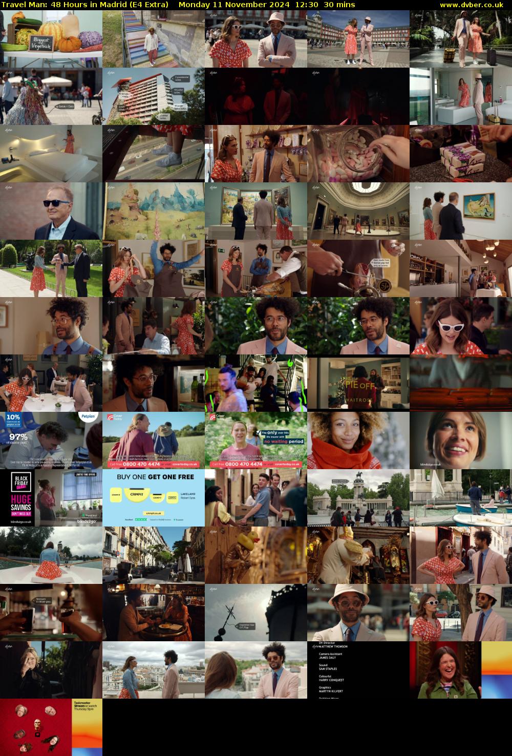 Travel Man: 48 Hours in Madrid (E4 Extra) Monday 11 November 2024 12:30 - 13:00
