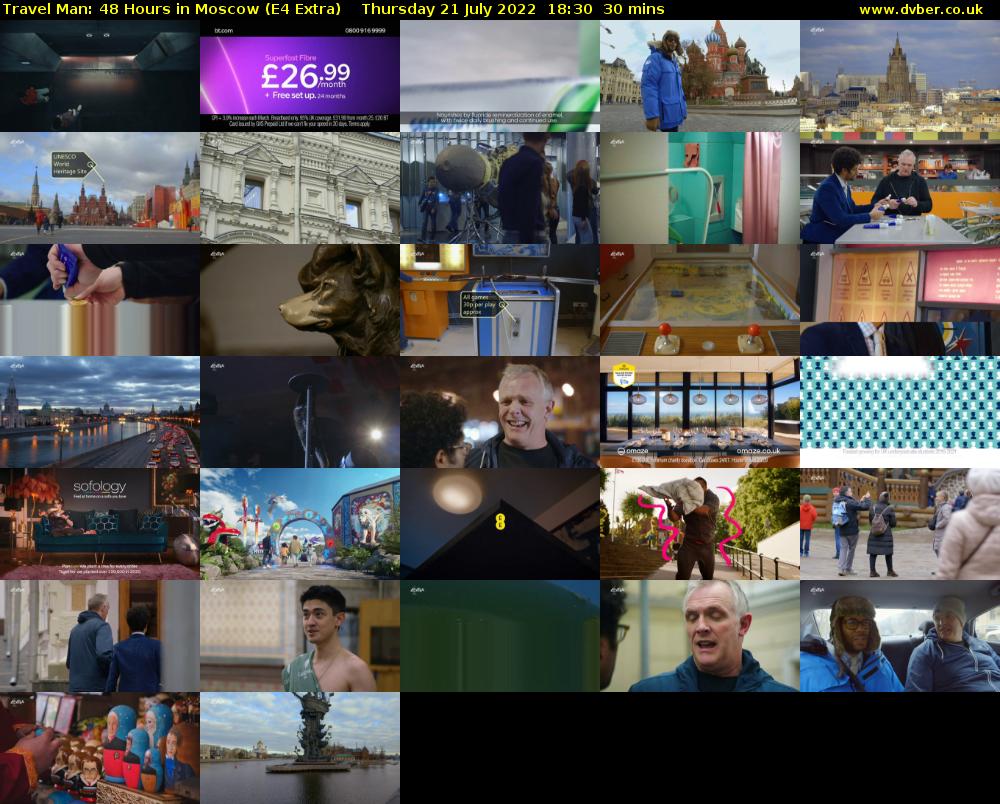 Travel Man: 48 Hours in Moscow (E4 Extra) Thursday 21 July 2022 18:30 - 19:00