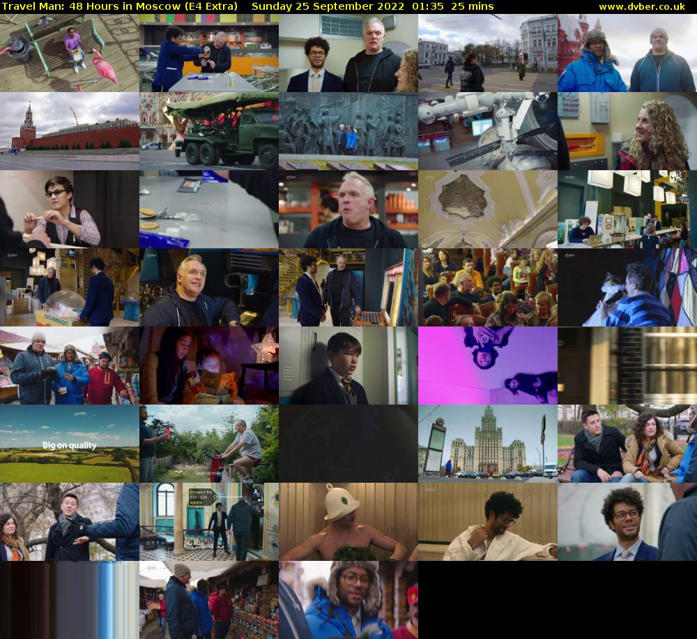 Travel Man: 48 Hours in Moscow (E4 Extra) Sunday 25 September 2022 01:35 - 02:00