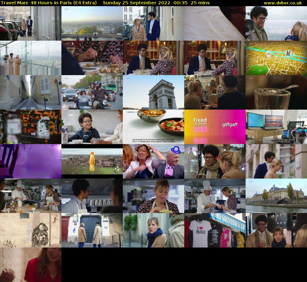 Travel Man: 48 Hours in Paris (E4 Extra) Sunday 25 September 2022 00:35 - 01:00