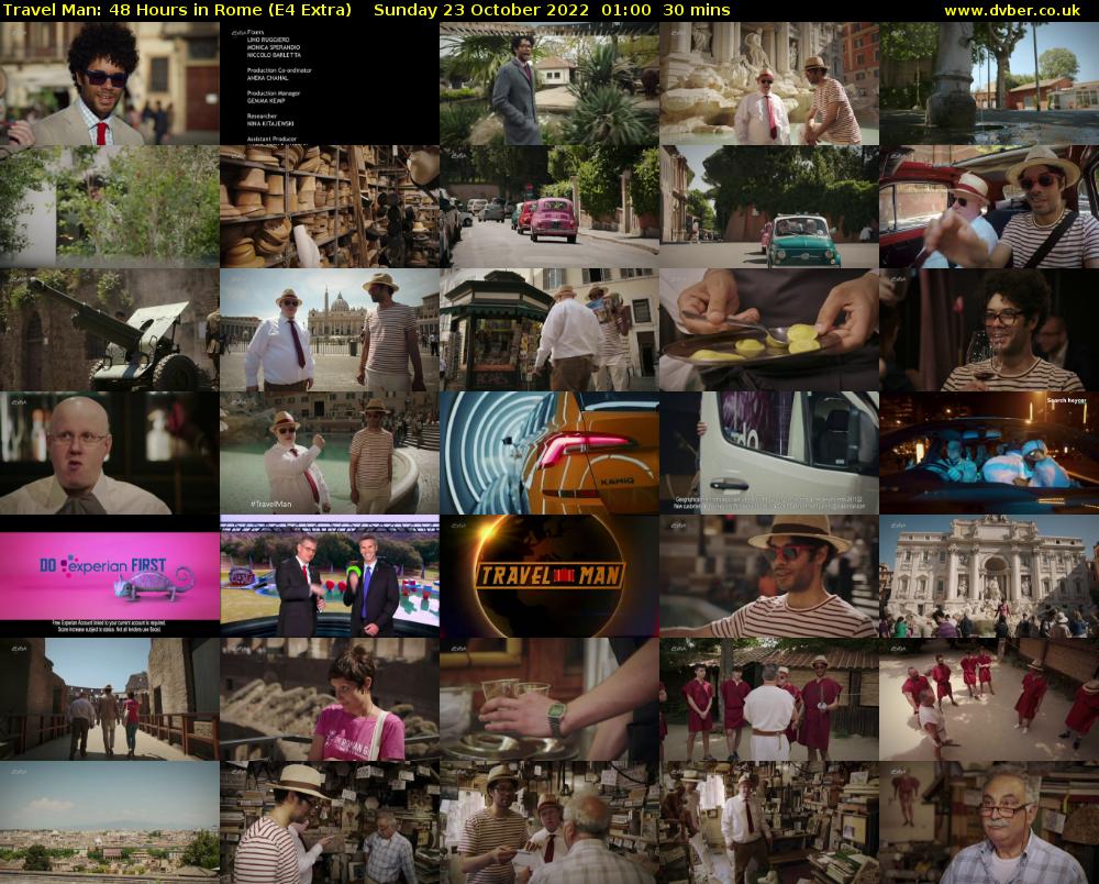 Travel Man: 48 Hours in Rome (E4 Extra) Sunday 23 October 2022 01:00 - 01:30