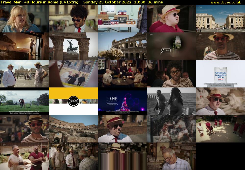 Travel Man: 48 Hours in Rome (E4 Extra) Sunday 23 October 2022 23:00 - 23:30