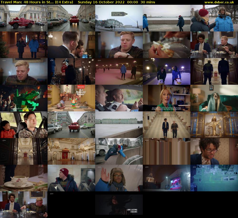 Travel Man: 48 Hours in St... (E4 Extra) Sunday 16 October 2022 00:00 - 00:30