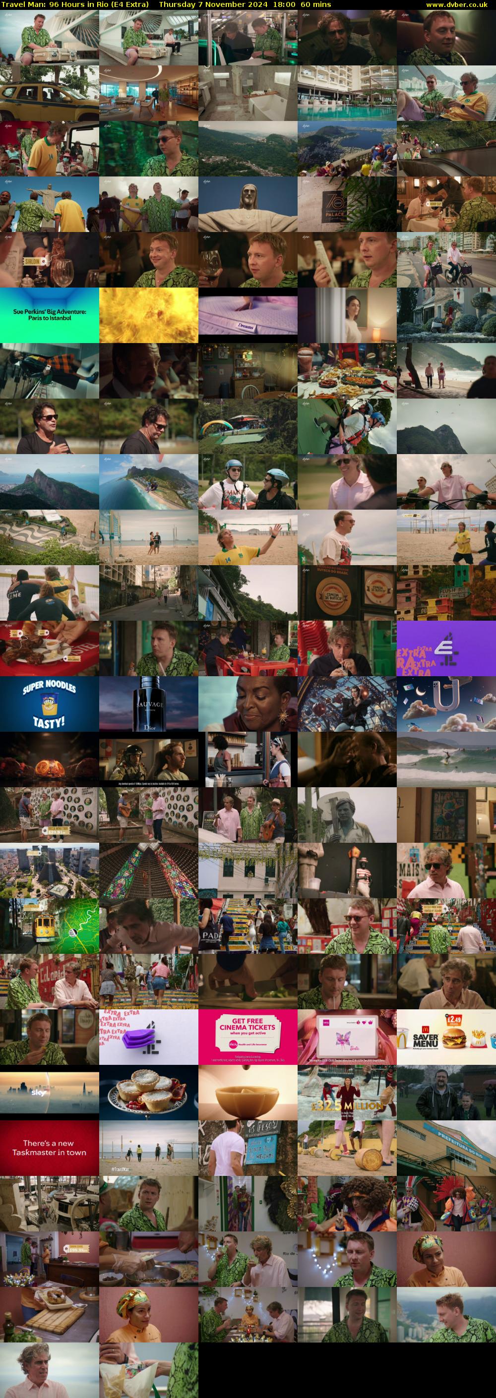 Travel Man: 96 Hours in Rio (E4 Extra) Thursday 7 November 2024 18:00 - 19:00