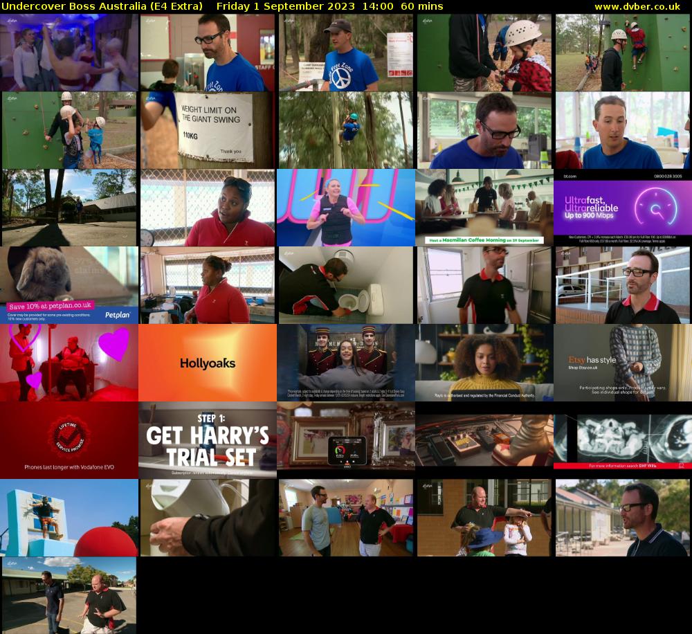 Undercover Boss Australia (E4 Extra) Friday 1 September 2023 14:00 - 15:00