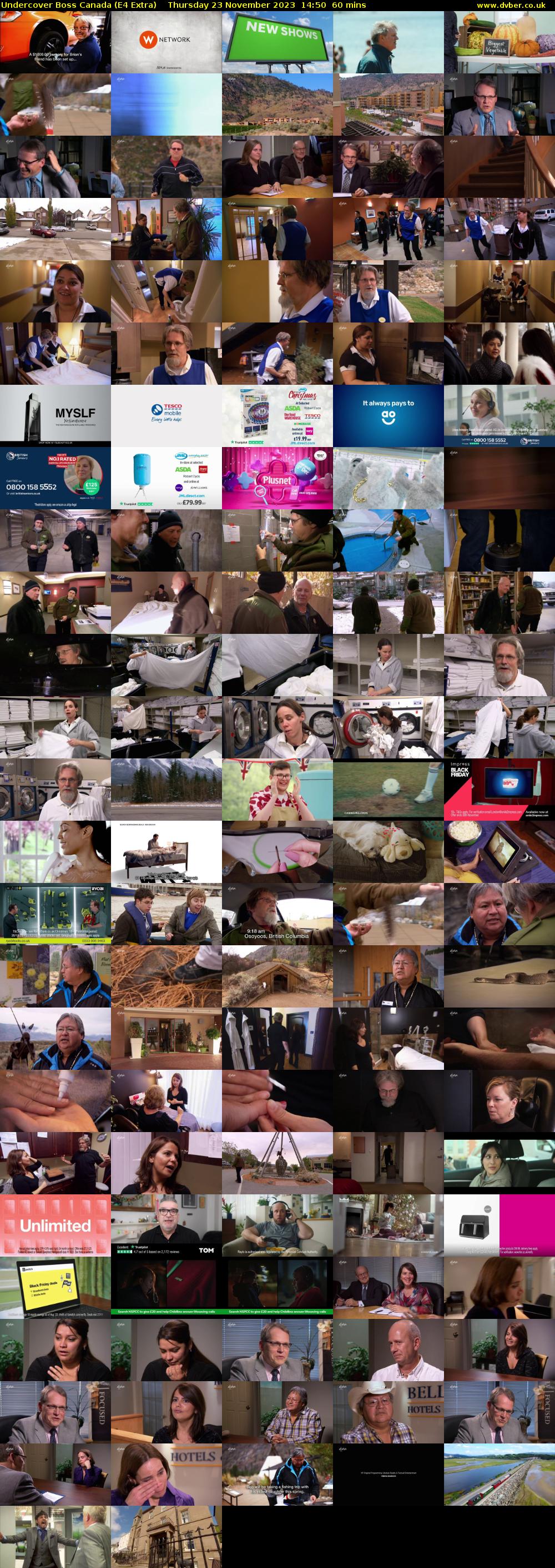 Undercover Boss Canada (E4 Extra) Thursday 23 November 2023 14:50 - 15:50