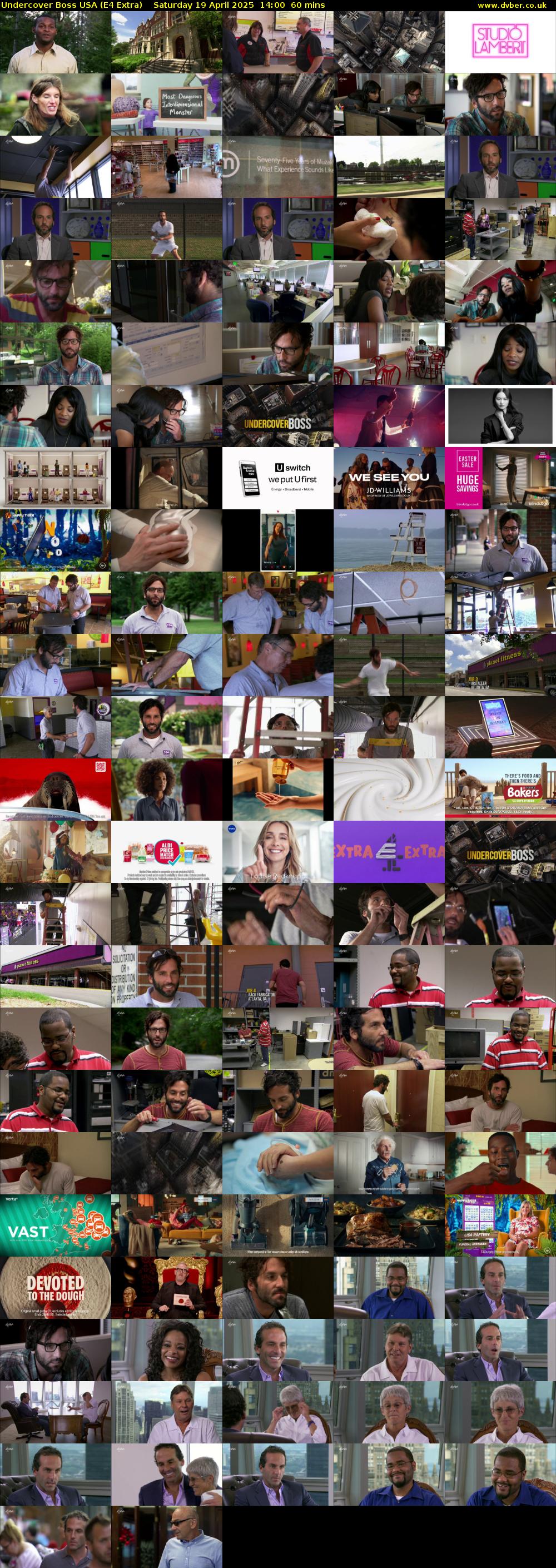 Undercover Boss USA (E4 Extra) Saturday 19 April 2025 14:00 - 15:00