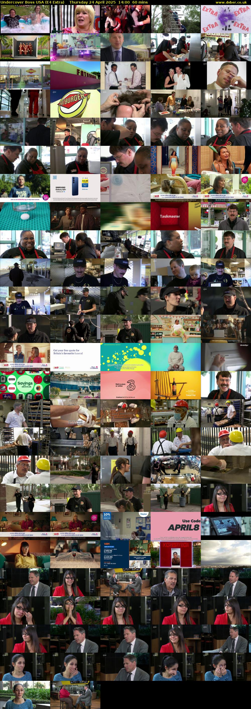 Undercover Boss USA (E4 Extra) Thursday 24 April 2025 14:00 - 15:00