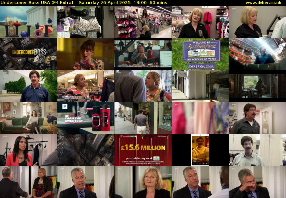 Undercover Boss USA (E4 Extra) Saturday 26 April 2025 13:00 - 14:00