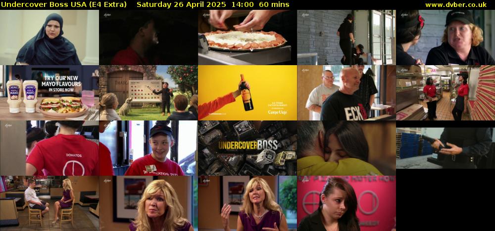 Undercover Boss USA (E4 Extra) Saturday 26 April 2025 14:00 - 15:00