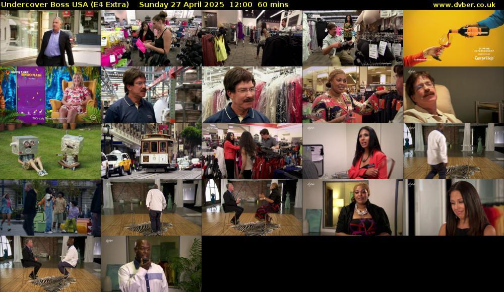 Undercover Boss USA (E4 Extra) Sunday 27 April 2025 12:00 - 13:00
