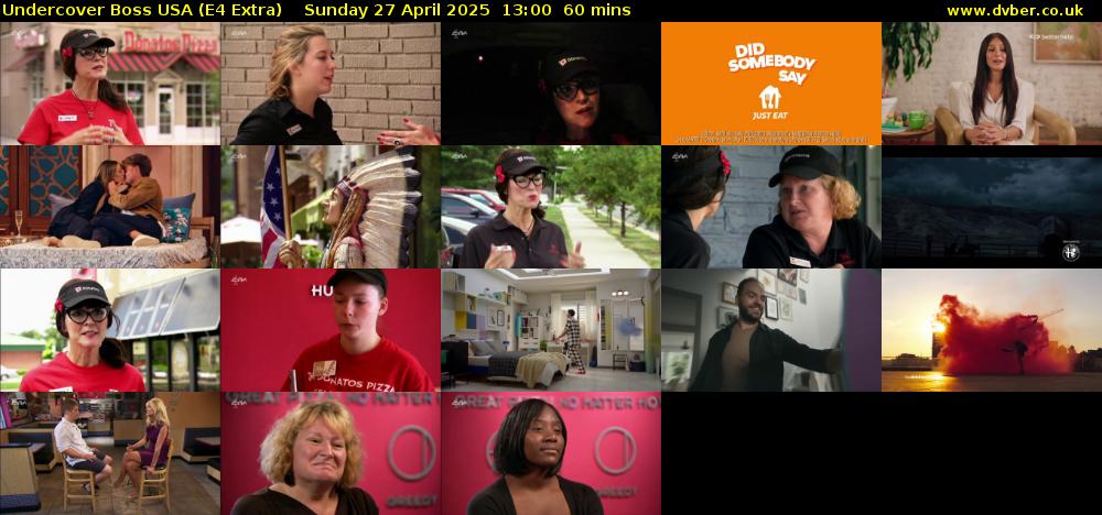 Undercover Boss USA (E4 Extra) Sunday 27 April 2025 13:00 - 14:00