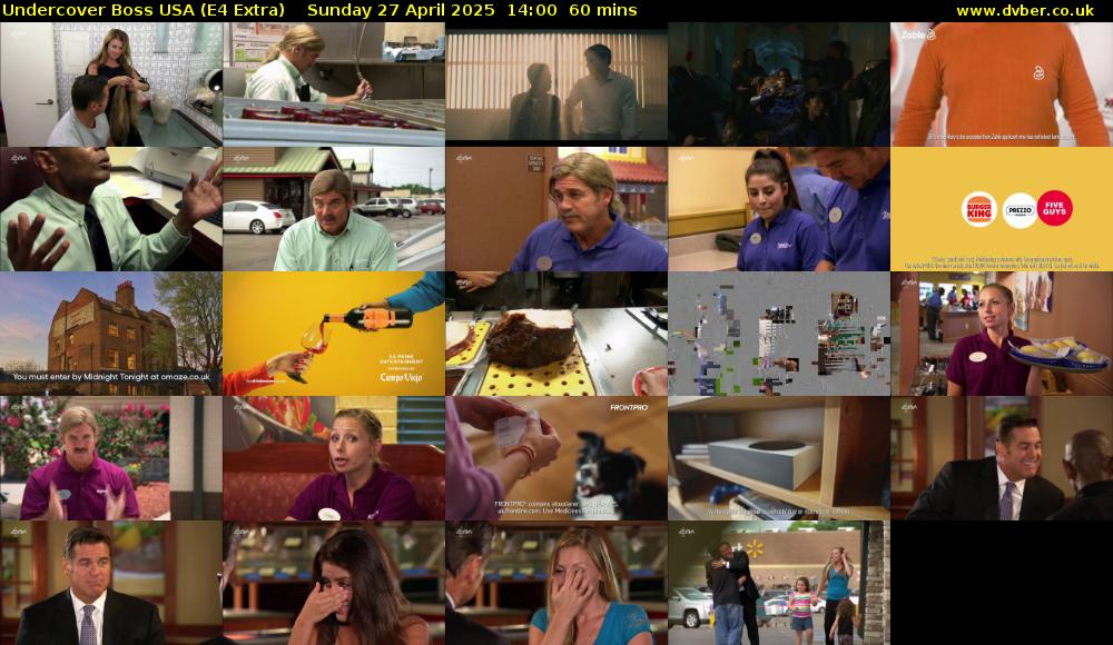 Undercover Boss USA (E4 Extra) Sunday 27 April 2025 14:00 - 15:00