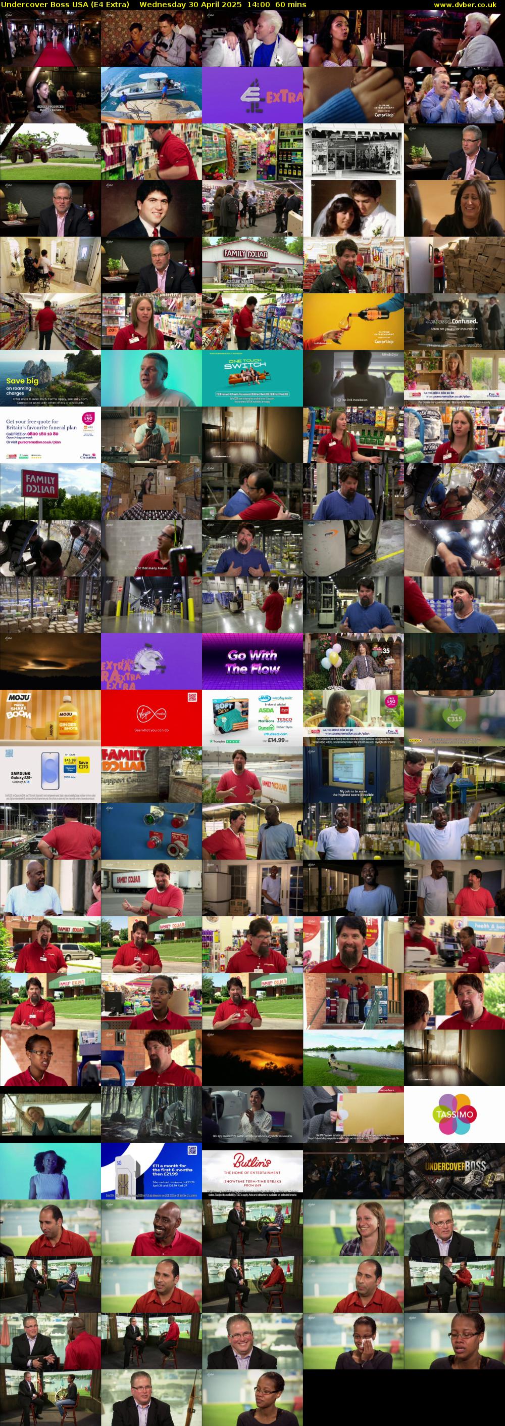 Undercover Boss USA (E4 Extra) Wednesday 30 April 2025 14:00 - 15:00