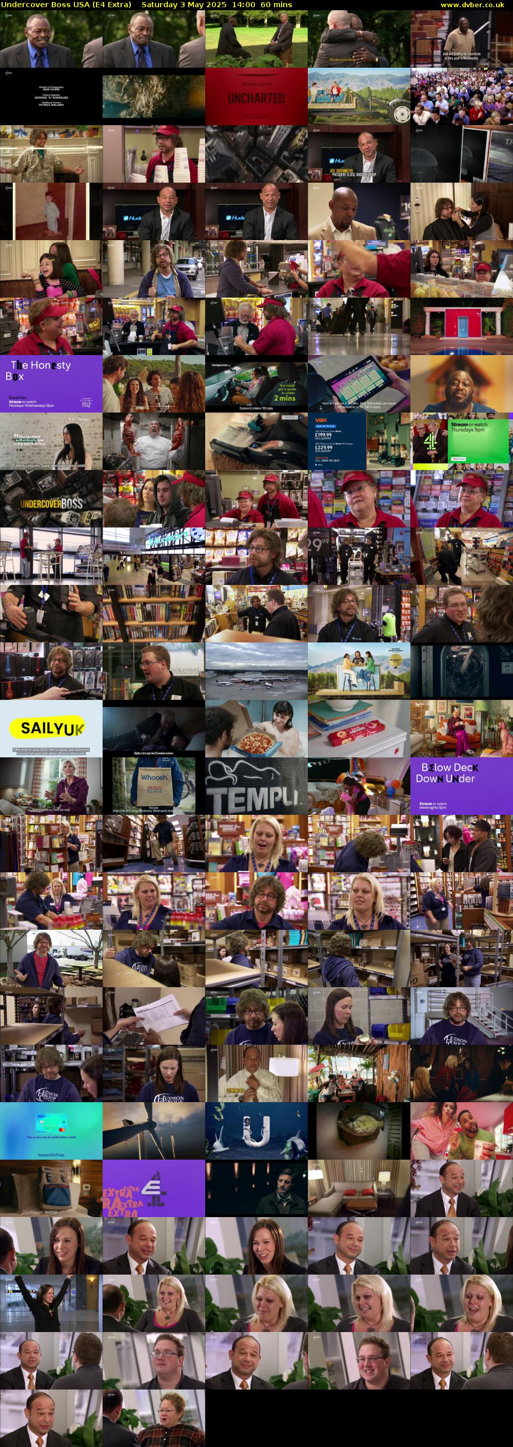 Undercover Boss USA (E4 Extra) Saturday 3 May 2025 14:00 - 15:00