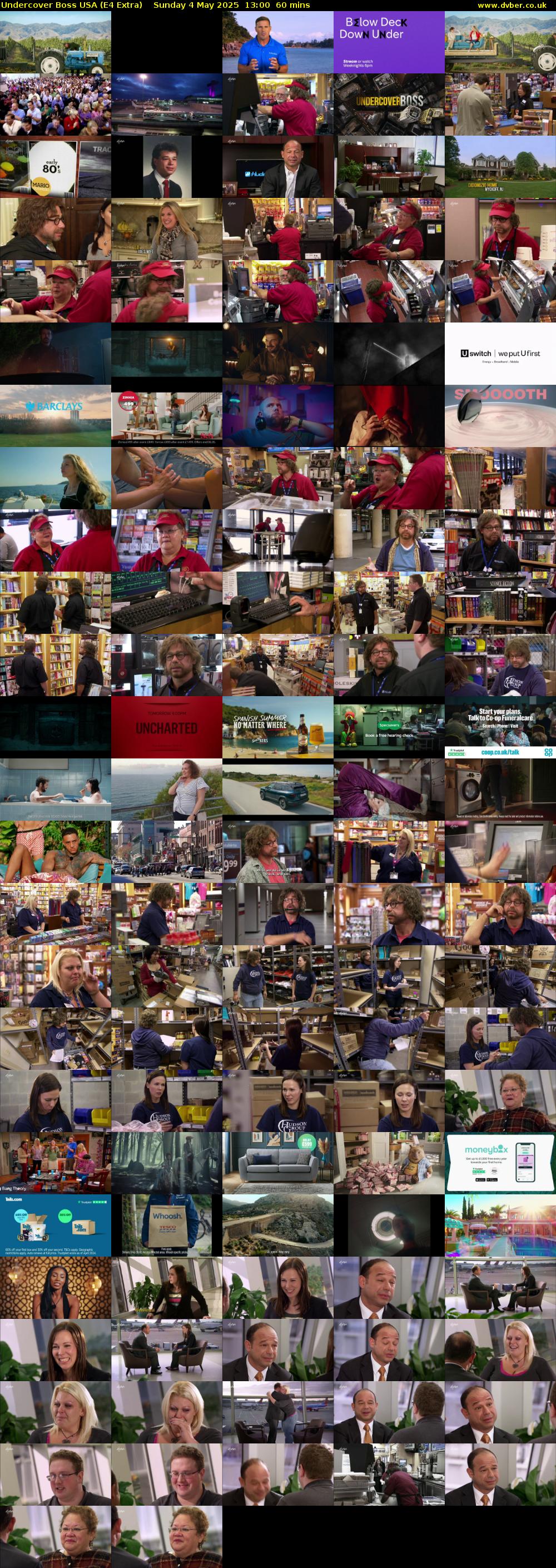 Undercover Boss USA (E4 Extra) Sunday 4 May 2025 13:00 - 14:00