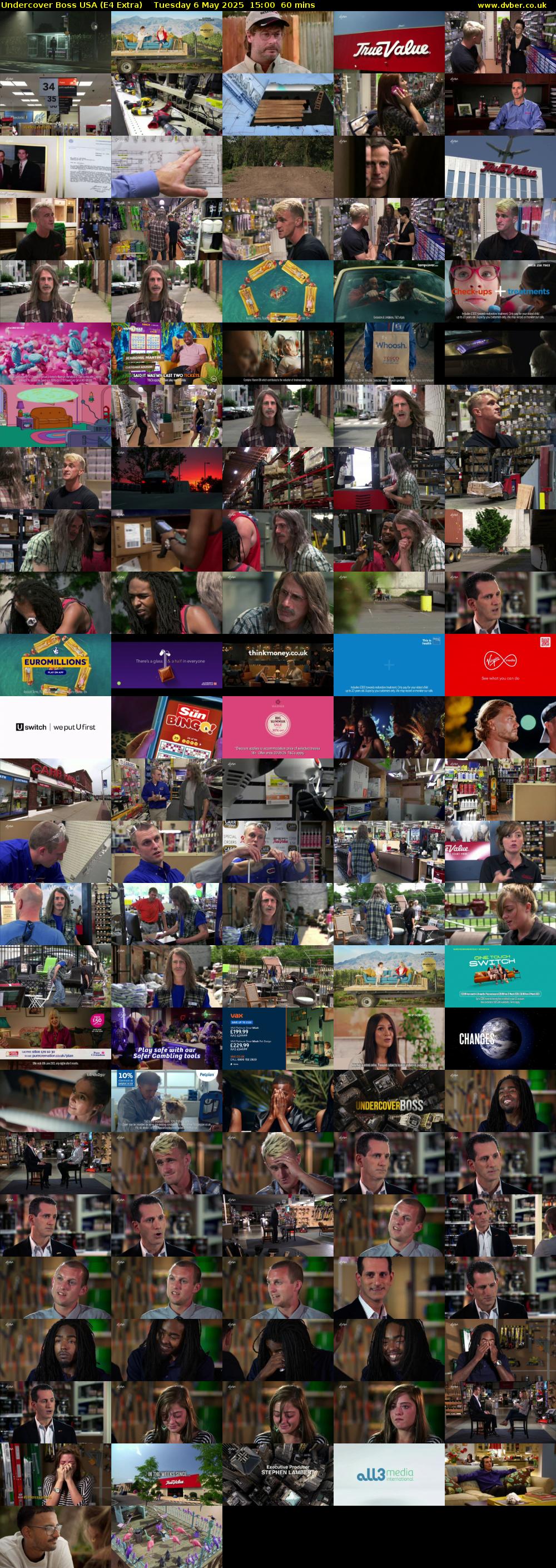 Undercover Boss USA (E4 Extra) Tuesday 6 May 2025 15:00 - 16:00